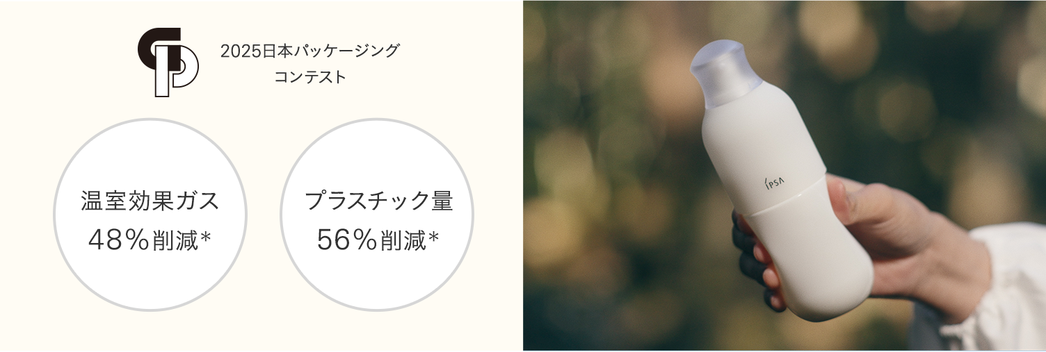 2025日本パッケージングコンテスト ”温室効果ガス48%削減*” ”プラスチック量56%削減*”