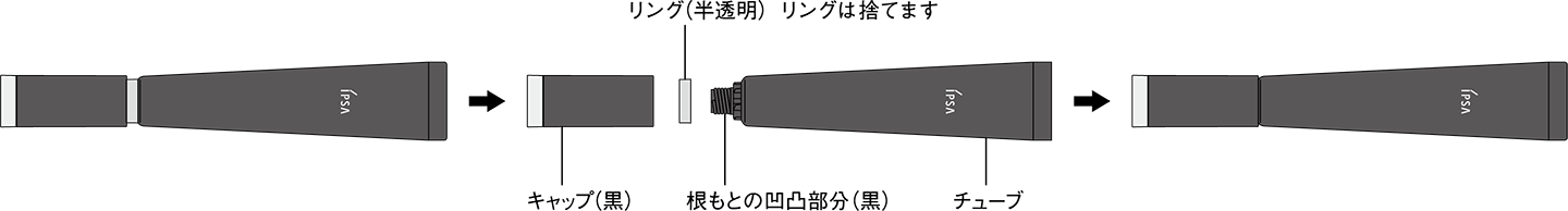 使いはじめの開封方法のイメージ図