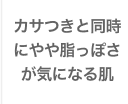 カサつきと同時にやや脂っぽさが気になる肌